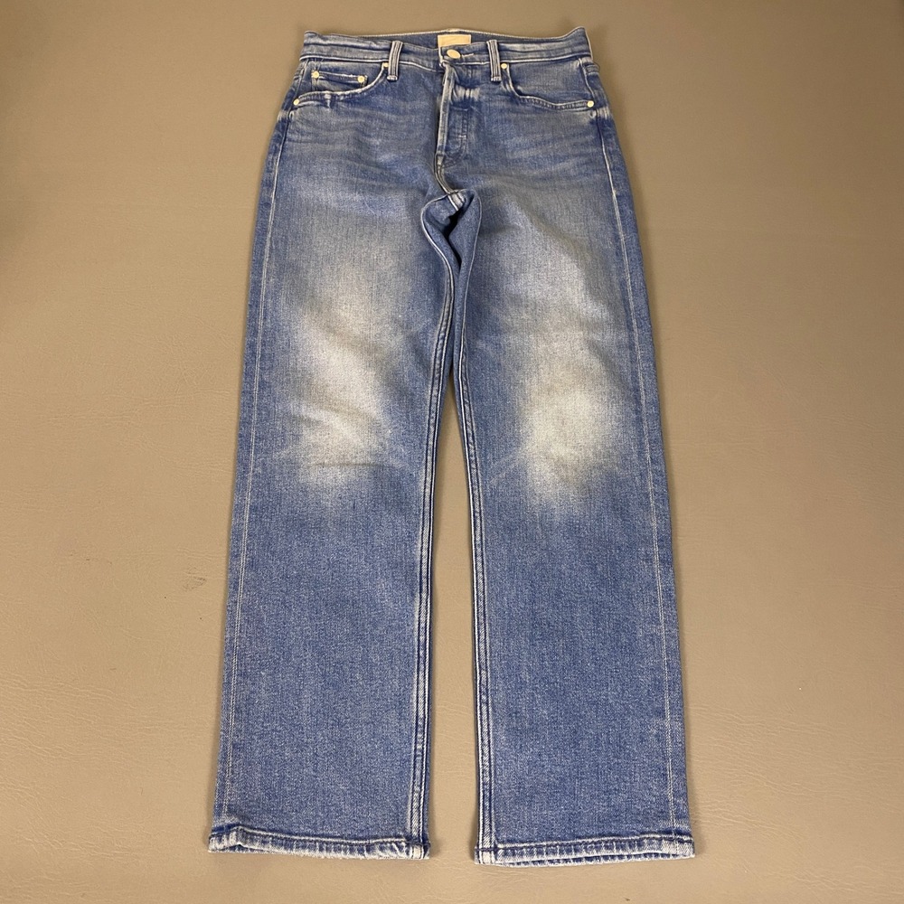 MOTHER The Tomcat Jeans Size 25 Blue On The Run High Rise Straight Button Fly